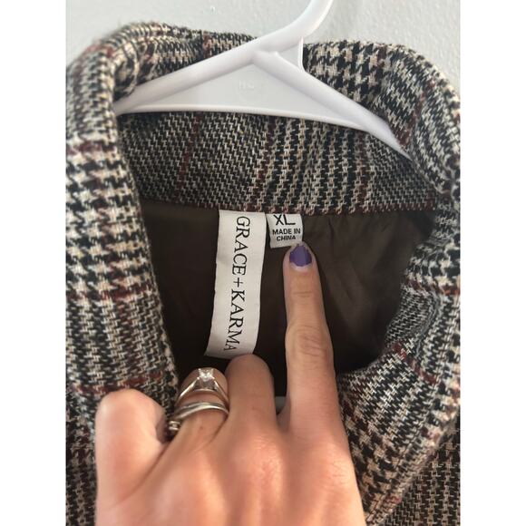 Grace + Karma Womens Plaid Puffer Vest Size XL Winter Zip Outdoors - Picture 3 of 5